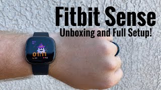 NEW Fitbit Sense Smartwatch Unboxing and Full Setup [upl. by Darnoc]