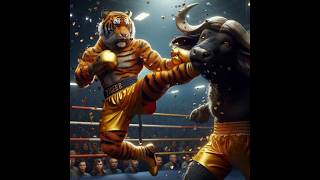 Tiger boxing animals youtubeshorts [upl. by Anirehtac254]