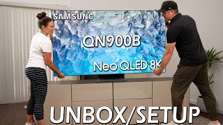 8k Samsung QN900B Neo QLED Smart TV  UnboxingSetup [upl. by Mchenry]