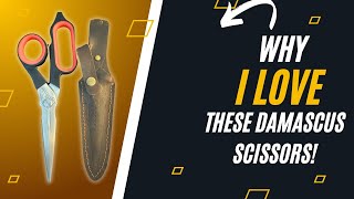 Review and Demo of Damascus Steel Heavy Duty Scissors [upl. by Edyaj991]