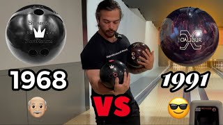 Vintage RUBBER Bowling Ball 1968 VS Vintage REACTIVE Bowling Ball 1991 [upl. by Misha]