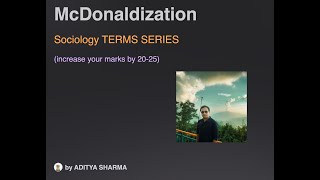 McDonaldization  Application in PYQ  Sociology Term series  Aditya sir [upl. by Atilrahc]