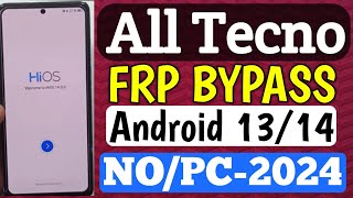 All Tecno FRP Bypass Remove Google Account Android 1314 🔥Unlock Without Pc👉 NEW Trick 2024💯 [upl. by Imot]