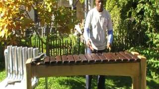 Jamie Linwoods outdoor musical instruments played by Risenga Makondo marimba xylophone gong [upl. by Eppilihp]