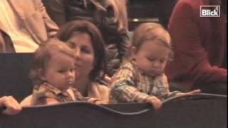 2010 Basel Final Roger Federer Twin Daughters in Trophy Ceremony Papi is the greatest [upl. by Loferski748]