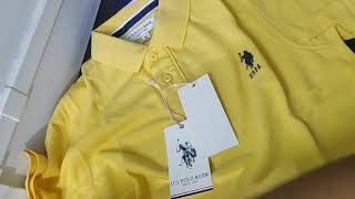 US Polo Association Mens Solid Regular Fit Polo  Yellow Tshirt  Unbox Anything [upl. by Jarek]