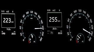 Skoda Octavia III RS 2013 TDI vs TSI  direct acceleration comparison [upl. by Nnylirret]