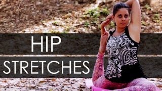 Hip Stretches for Pain Relief and To Open Hips  Simple Yoga Poses [upl. by Treble]