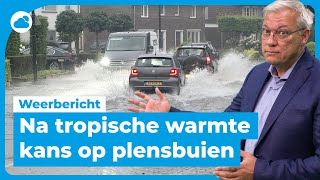 Weerbericht eerst nog hitte maar kans op onweer neemt flink toe [upl. by Wanyen576]