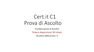 Certit C1  Ascolto [upl. by Berlyn]