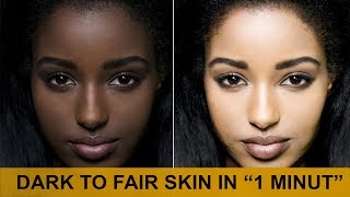 How to Change Skin Colour from Dark to Light in Photoshop quot In a minute onlyquot [upl. by Annawak]