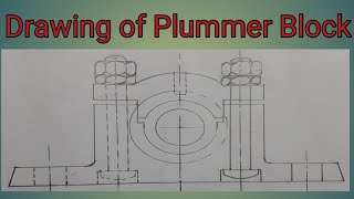 plummer block assembly drawing  plummer block drawing  assembly drawing of plummer block [upl. by Maya]