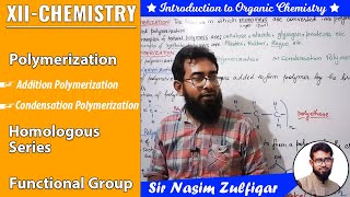 Polymerization  Types of Polymerization  Homologous Series  Functional Group  Urdu [upl. by Maro]