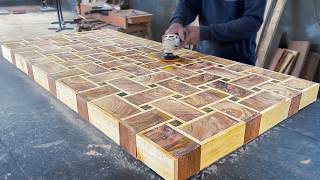 Big Storm of 70YearsOld Mastering the Art of WoodGeometric Masterpiece Wooderful Table Design ✨ [upl. by Braun333]