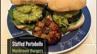 Stuffed Portobello Mushroom Burger  Homemade Recipe [upl. by Atiuqahc]