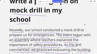 Write a paragraph on mock drill in my school [upl. by Hildebrandt773]