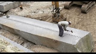 Amazing Fastest Stone Splitting Technique  Incredible Modern Granite Mining Machines Technology [upl. by Anaed]