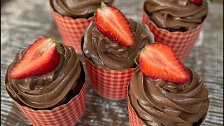 Chocolate cupcake recipe Easy chocolate cupcake recipe with strawberry filling Simply amp delicious [upl. by Namijneb]