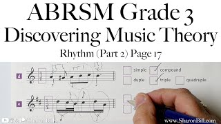 ABRSM Discovering Music Theory Grade 3 Rhythm Part 2 Page 17 with Sharon Bill [upl. by Leiru139]