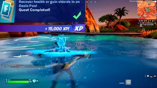 Recover health or gain shields in an Oasis Pool Fortnite [upl. by Buzz]