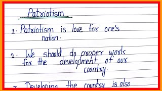 essay on patriotism in english10 lines on patriotism in english [upl. by Amsaj]