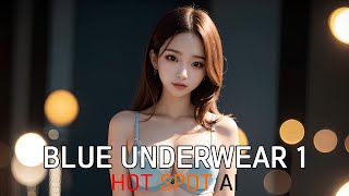 AI Art Lookbook 4K  Blue Underwear  Lingerie Fashion Show Pictorial  AI Beauty Girl  AI 룩북 실사 그림 [upl. by Hakym94]