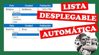 LISTA DESPLEGABLE automática con ORIGEN de datos varíe en función de celda  Curso de Excel Avanzado [upl. by Elleirol]