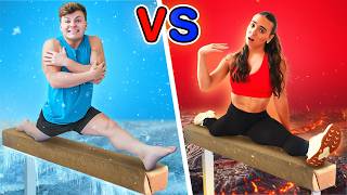 HOT vs COLD Gymnastics Challenge [upl. by Ymerej]