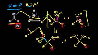 Acid and base catalyzed formation of hydrates and hemiacetals  Organic chemistry  Khan Academy [upl. by Lehcnom]