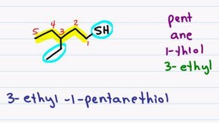 Naming Thiols ie Sulfur Alcohols [upl. by Alehtse589]