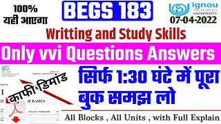 Begs 183 important questions  begs 183 solved assignment  begs 183 previous year question paper [upl. by Uhthna]