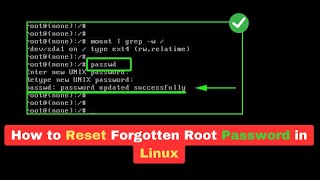 How to reset Lost Linux Root Password from Grub Menu [upl. by Heidie]