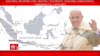 Giacarta incontro con i Vescovi i Sacerdoti i Diaconi 04 settembre 2024 Papa Francesco [upl. by Rusel]