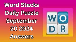 Word Stacks Daily Puzzle September 20 2024 Answers [upl. by Reviere]