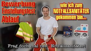 Wie wird man NOTFALLSANITÄTER  BEWERBUNG Einstellungstest Ablauf  ROBERT [upl. by Ohploda]