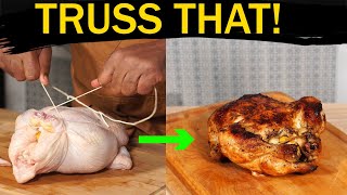 How to Truss a Chicken Turkey or Cornish Game Hen [upl. by Aleekahs451]