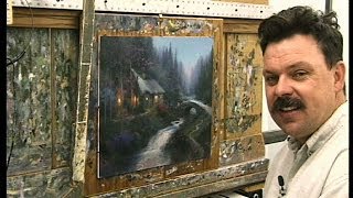 Twilight Cottage  Thomas Kinkade Paints in his Studio [upl. by Ailegra]