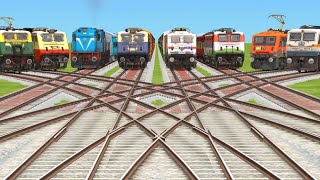 8️⃣ TRAINS CROSSING ON CORVED🍂 BRANCHED RISKY RAILROAD TRICKStrain sim world4 [upl. by Ahsam]