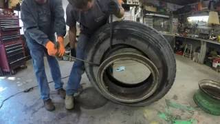 Changing tubeless truck tires [upl. by Artened]