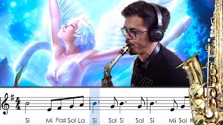 Sax alto  O lago dos Cisnes partitura com notas [upl. by Arob]