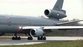 KDC10  Gulfstream  C130 KLU Departure together at Eindhoven [upl. by Sefton]