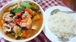 How to make the Best Tom Yam Soup with Seafood Recipe [upl. by Eelessej]