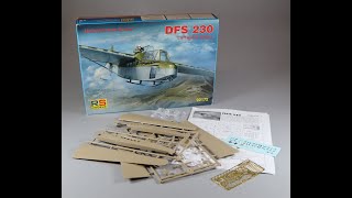 RS Models 172 DFS230 quotUnternehmen Eichequot Luftwaffe Glider Unboxing [upl. by Anaicul]