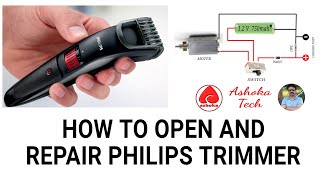 How To Open And Repair Philips QT40054006 Trimmer [upl. by Airdnaxila]