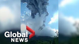 Indonesian volcano eruption forces thousands to flee [upl. by Anital253]