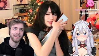 Sodapoppin and Vei Give Emiru a Special Gift [upl. by Leahplar]