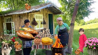 ХАЧАПУРИ поаджарски  Сыр тает во рту  Деревенская кухня [upl. by Carce]