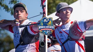 Miguel Alvarino Garca v Mete Gazoz – recurve men quarter  Yankton 2021 World Archery Championships [upl. by Eninaj505]