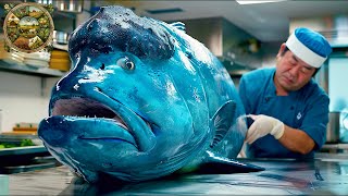 Explore Japanese cuisine How the chef prepares a Humphead wrasse worth over 10000 [upl. by Engud462]