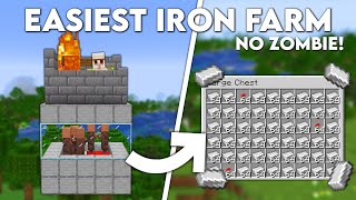 Minecraft Easiest IRON FARM Without a Zombie  Tutorial 120 [upl. by Schwarz]